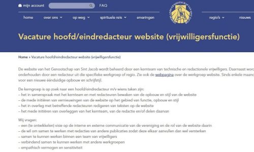 Vacature hoofdredacteur website